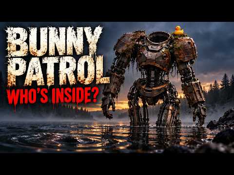 Bunny Patrol thumbnail showing a weathered mech in water beneath the words Who’s Inside?